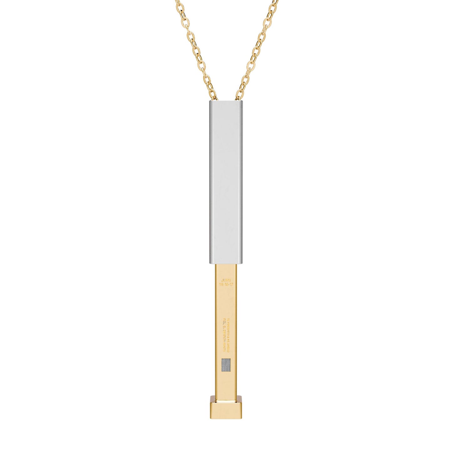 Hidden Message Sliding Blank Bar Necklace (Engraving)