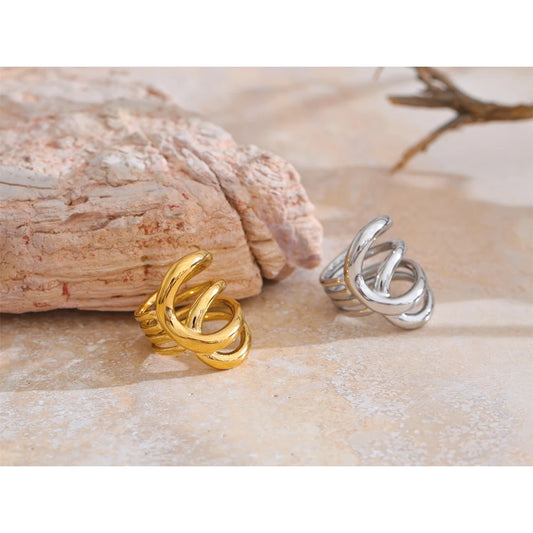 Geometric Stainless Steel Ring, ELEGANT