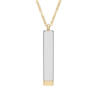 Hidden Message Sliding Blank Bar Necklace (Engraving)