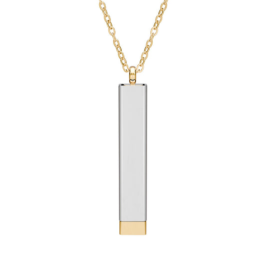 Hidden Message Sliding Blank Bar Necklace (Engraving)