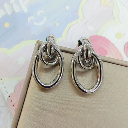 Golden Modern Knot Earrings