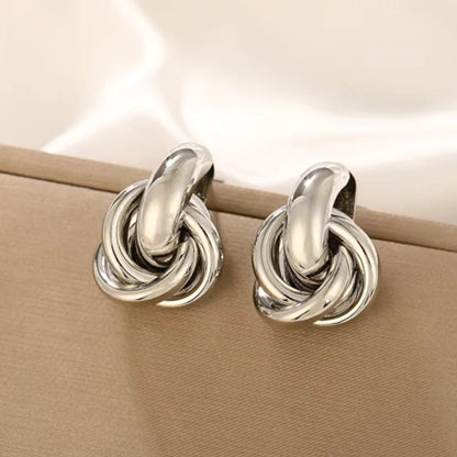 Golden Modern Knot Earrings