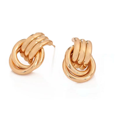 Golden Modern Knot Earrings
