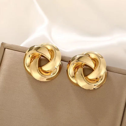 Golden Modern Knot Earrings