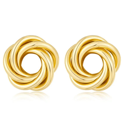 Golden Modern Knot Earrings