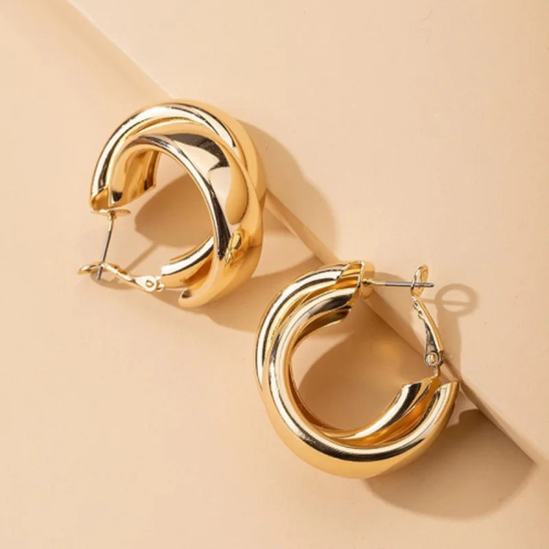 Golden Modern Knot Earrings