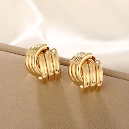 Golden Modern Knot Earrings