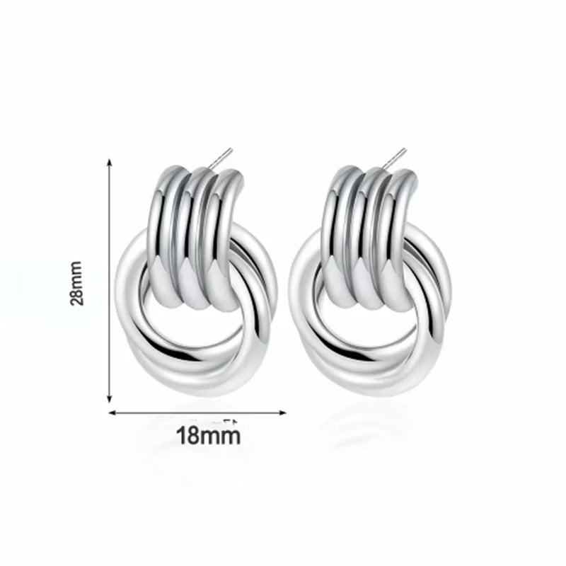 Golden Modern Knot Earrings