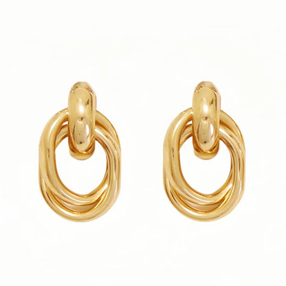 Golden Modern Knot Earrings