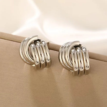 Golden Modern Knot Earrings