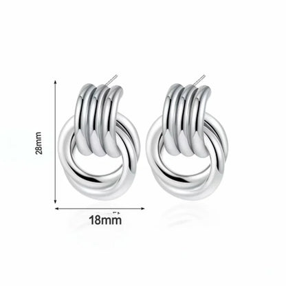 Golden Modern Knot Earrings