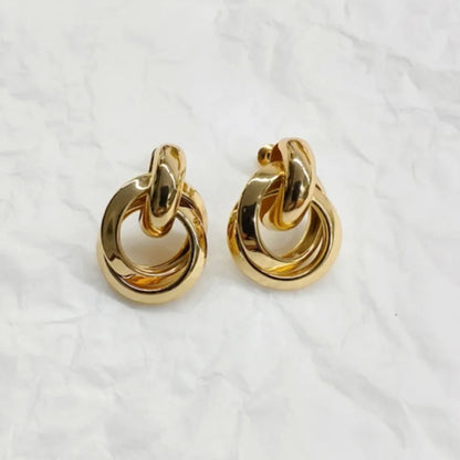Golden Modern Knot Earrings