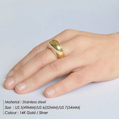 Geometric Arc Ring in Stainless Steel – Minimalist Elegance