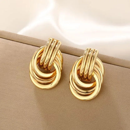 Golden Modern Knot Earrings