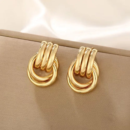 Golden Modern Knot Earrings