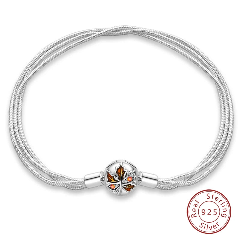 925 Silver Bracelet Four-Leaf Clover with Green Zirconia