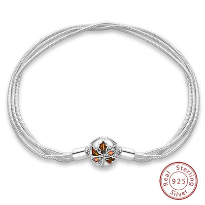 925 Silver Bracelet Four-Leaf Clover with Green Zirconia