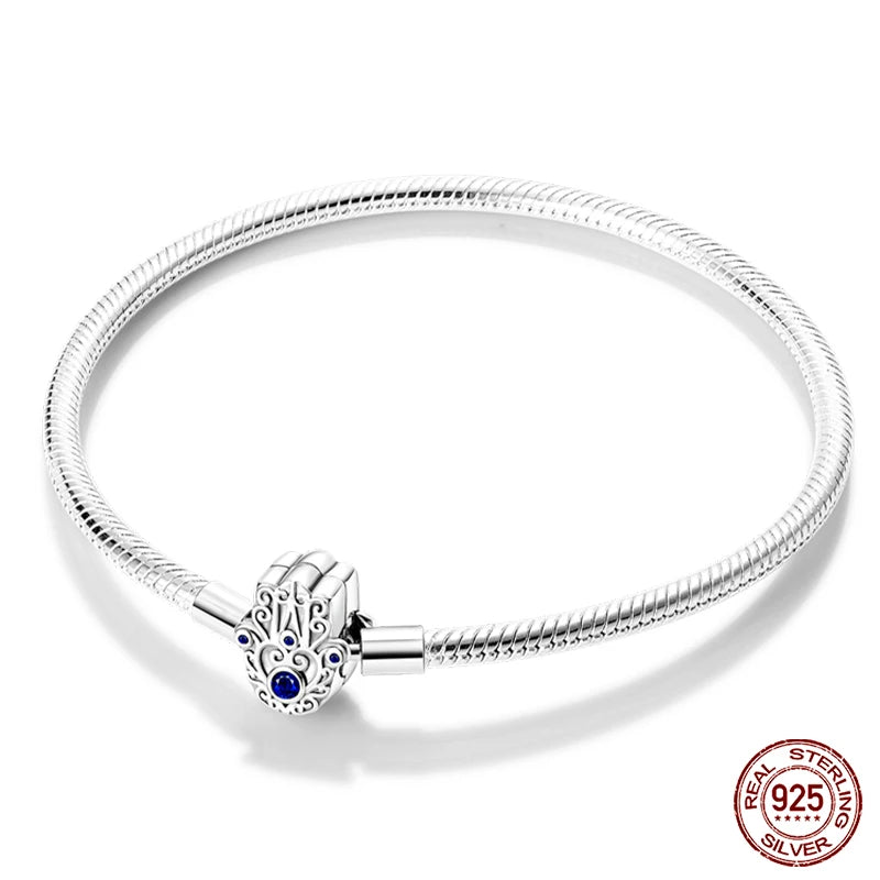 925 Silver Bracelet Four-Leaf Clover with Green Zirconia