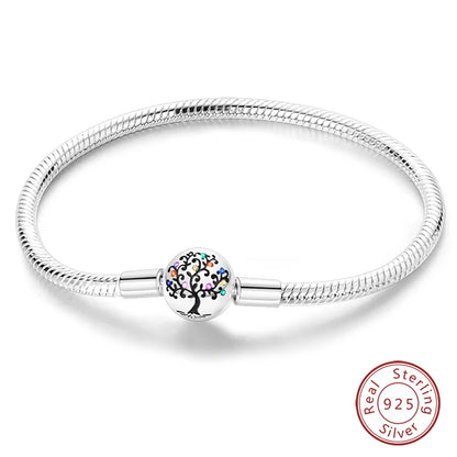 925 Silver Bracelet Four-Leaf Clover with Green Zirconia