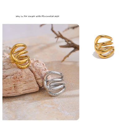 Geometric Stainless Steel Ring, ELEGANT