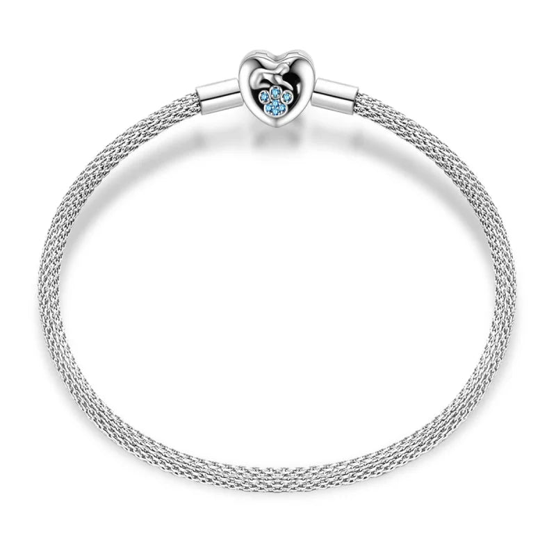 925 Silver Bracelet Four-Leaf Clover with Green Zirconia