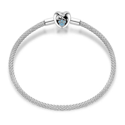 925 Silver Bracelet Four-Leaf Clover with Green Zirconia