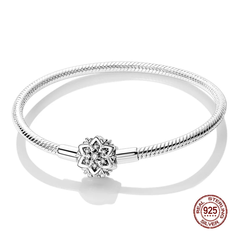 925 Silver Bracelet Four-Leaf Clover with Green Zirconia