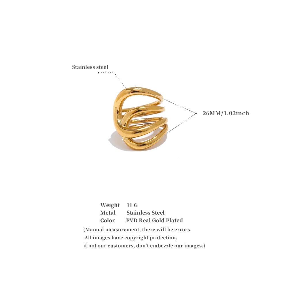 Geometric Stainless Steel Ring, ELEGANT