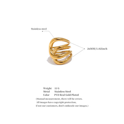 Geometric Stainless Steel Ring, ELEGANT