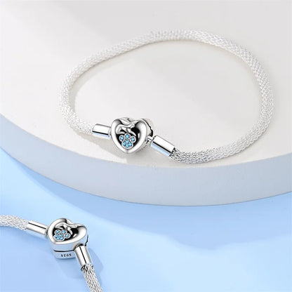 925 Silver Bracelet Four-Leaf Clover with Green Zirconia