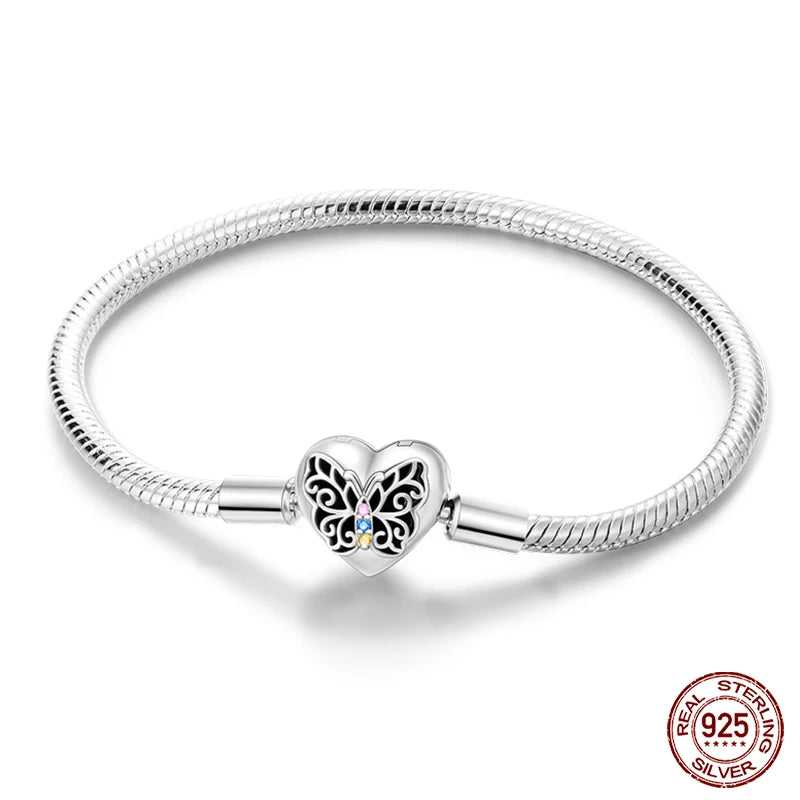 925 Silver Bracelet Four-Leaf Clover with Green Zirconia