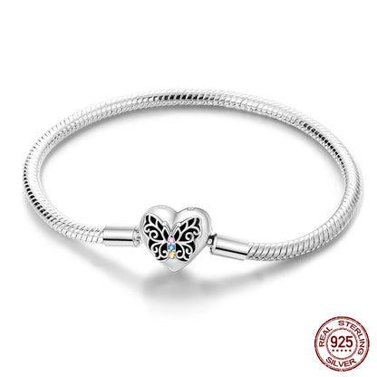 925 Silver Bracelet Four-Leaf Clover with Green Zirconia