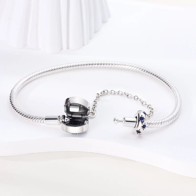 925 Silver Bracelet Four-Leaf Clover with Green Zirconia
