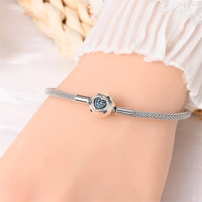 925 Silver Bracelet Four-Leaf Clover with Green Zirconia