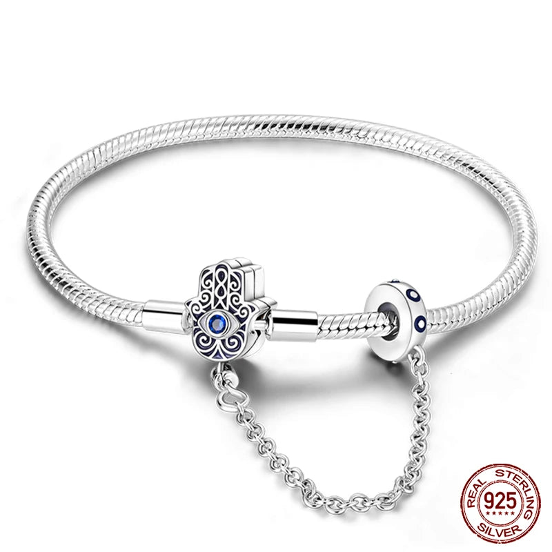 925 Silver Bracelet Four-Leaf Clover with Green Zirconia