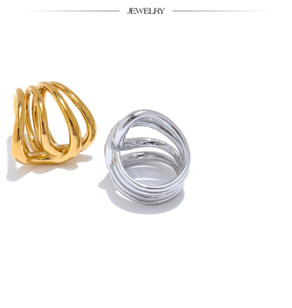 Geometric Stainless Steel Ring, ELEGANT