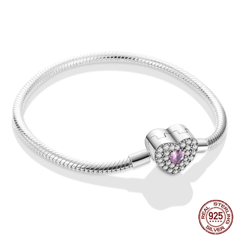 925 Silver Bracelet Four-Leaf Clover with Green Zirconia