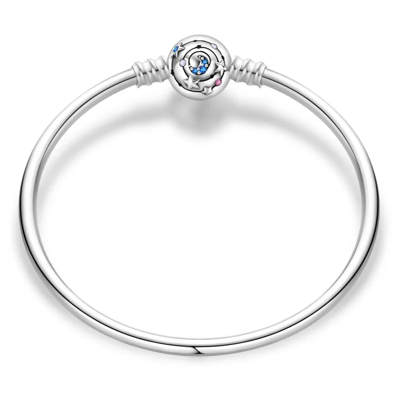 925 Silver Bracelet Four-Leaf Clover with Green Zirconia