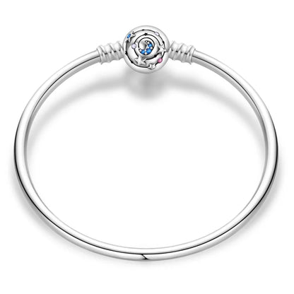 925 Silver Bracelet Four-Leaf Clover with Green Zirconia