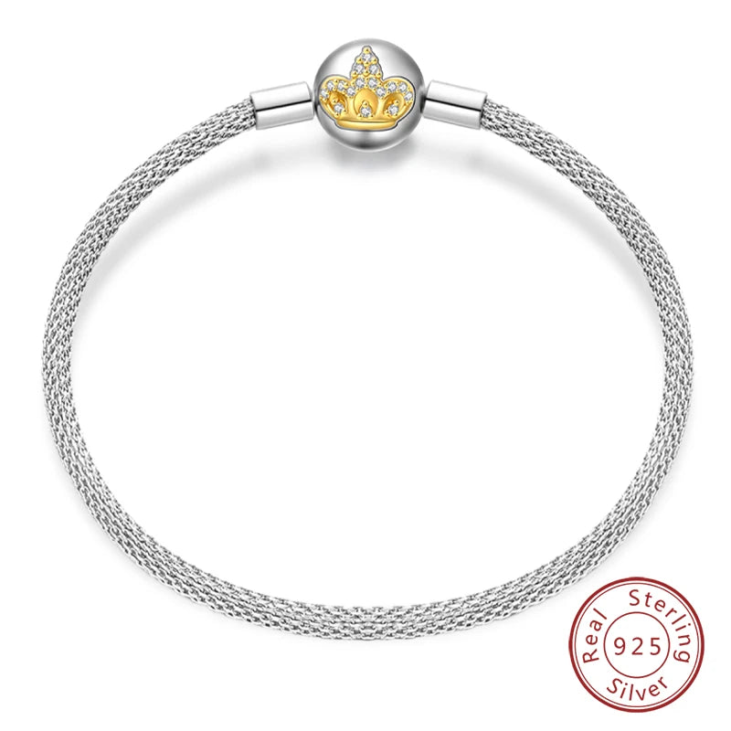 925 Silver Bracelet Four-Leaf Clover with Green Zirconia