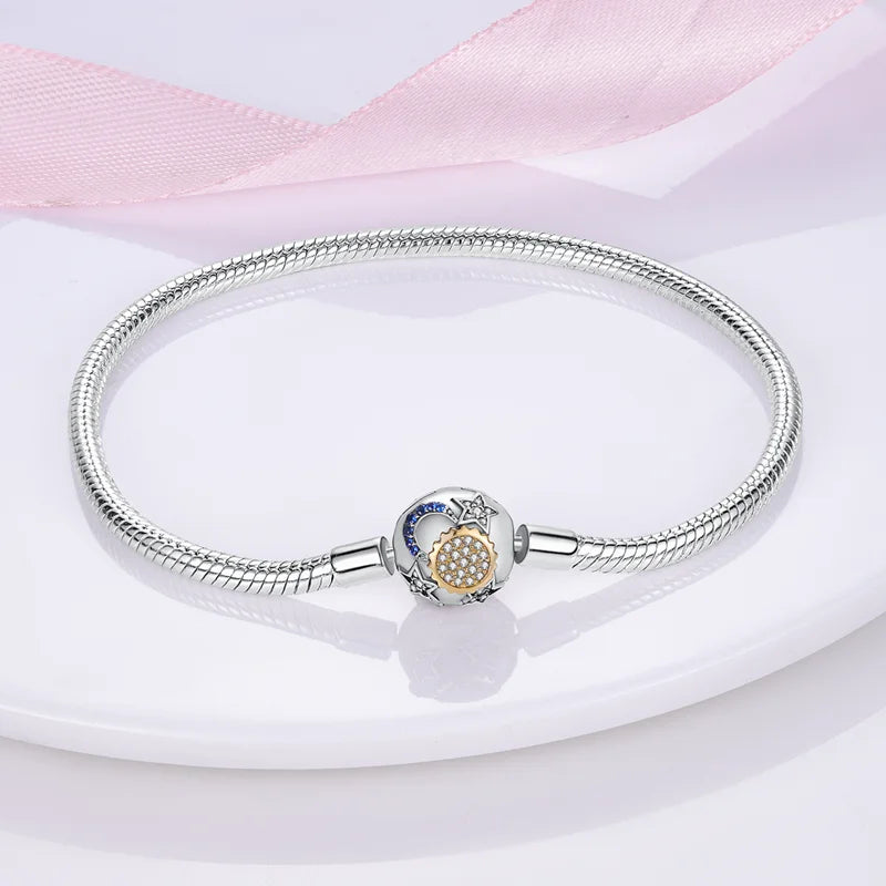 925 Silver Bracelet Four-Leaf Clover with Green Zirconia