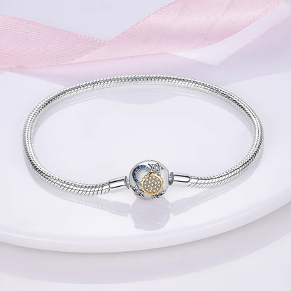 925 Silver Bracelet Four-Leaf Clover with Green Zirconia