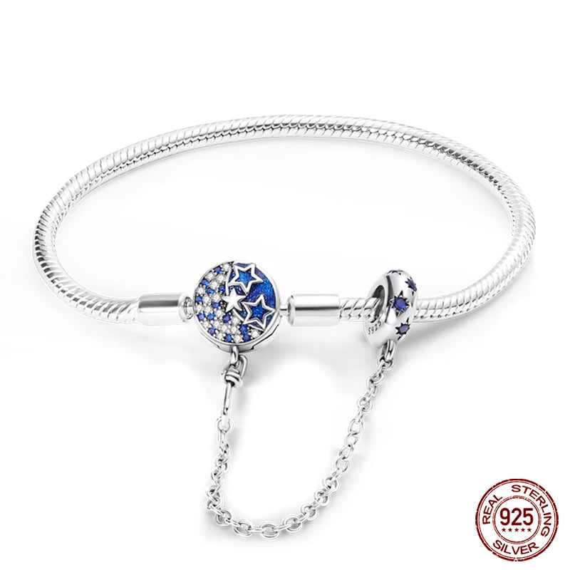 925 Silver Bracelet Four-Leaf Clover with Green Zirconia