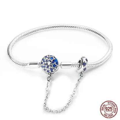 925 Silver Bracelet Four-Leaf Clover with Green Zirconia