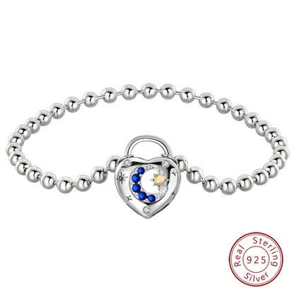 925 Silver Bracelet Four-Leaf Clover with Green Zirconia