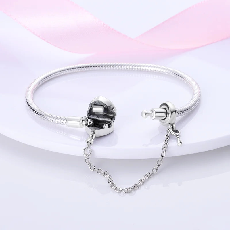 925 Silver Bracelet Four-Leaf Clover with Green Zirconia