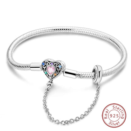925 Silver Bracelet Four-Leaf Clover with Green Zirconia