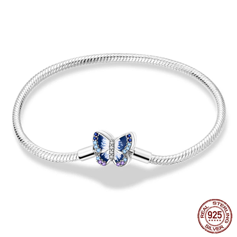 925 Silver Bracelet Four-Leaf Clover with Green Zirconia