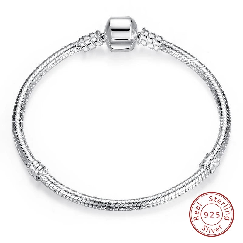 925 Silver Bracelet Four-Leaf Clover with Green Zirconia
