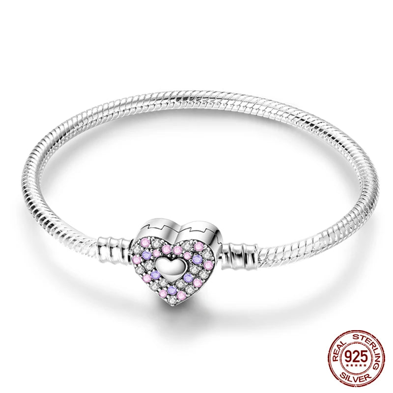925 Silver Bracelet Four-Leaf Clover with Green Zirconia